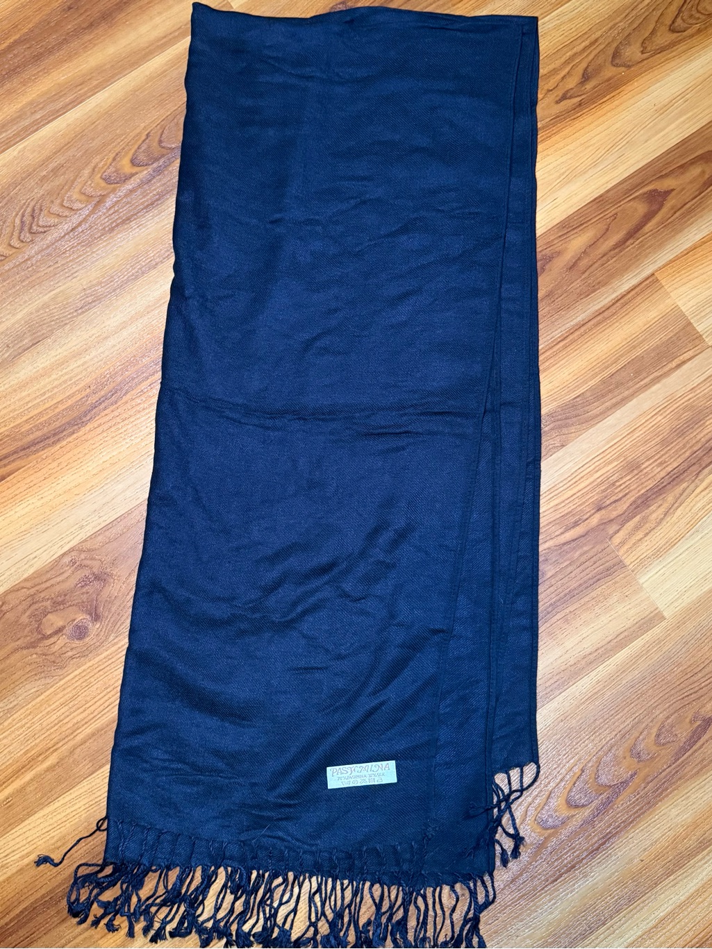 Pashmina Black Lightweight Fringe Scarf
